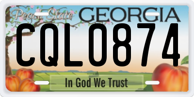 GA license plate CQL0874