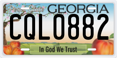 GA license plate CQL0882