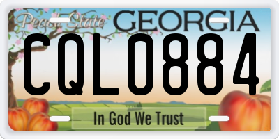 GA license plate CQL0884