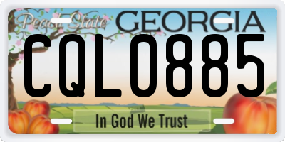 GA license plate CQL0885