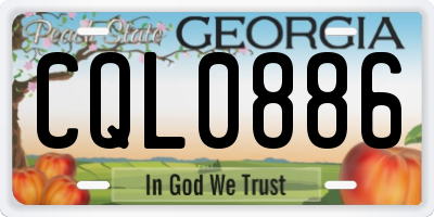 GA license plate CQL0886