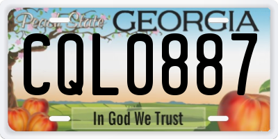 GA license plate CQL0887