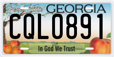 GA license plate CQL0891