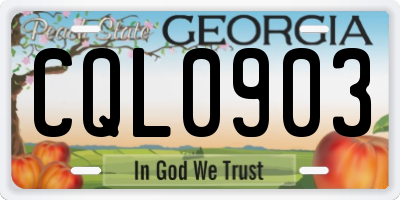 GA license plate CQL0903