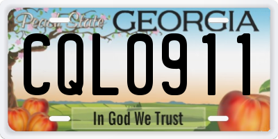 GA license plate CQL0911