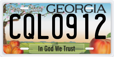 GA license plate CQL0912