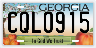 GA license plate CQL0915