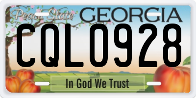 GA license plate CQL0928