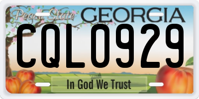 GA license plate CQL0929
