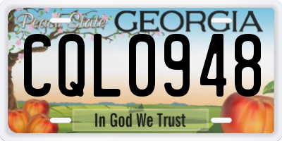 GA license plate CQL0948