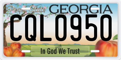 GA license plate CQL0950