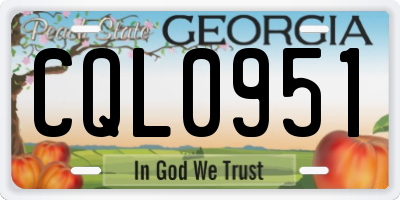 GA license plate CQL0951