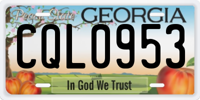 GA license plate CQL0953