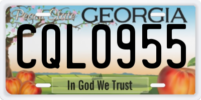 GA license plate CQL0955