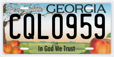 GA license plate CQL0959