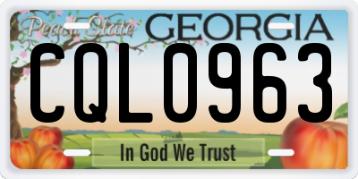 GA license plate CQL0963