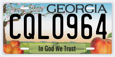 GA license plate CQL0964