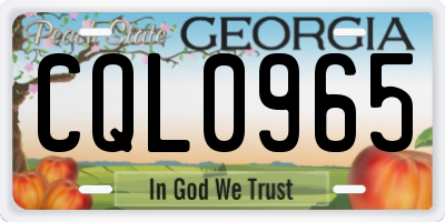 GA license plate CQL0965