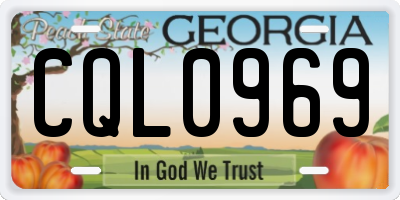 GA license plate CQL0969