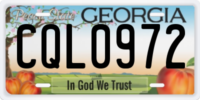 GA license plate CQL0972