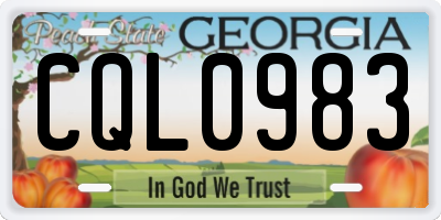 GA license plate CQL0983