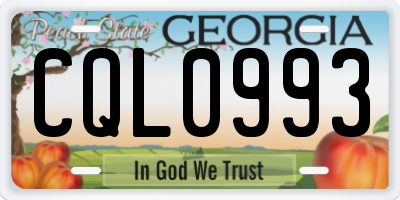 GA license plate CQL0993