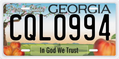 GA license plate CQL0994
