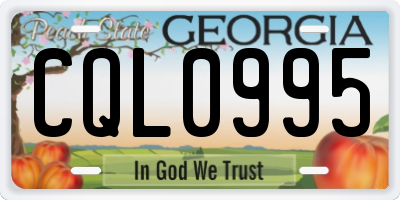 GA license plate CQL0995