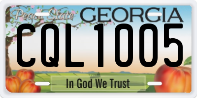 GA license plate CQL1005