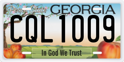 GA license plate CQL1009