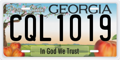 GA license plate CQL1019