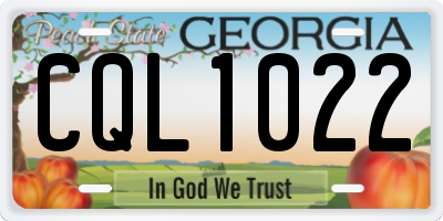 GA license plate CQL1022