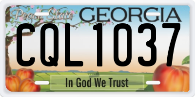 GA license plate CQL1037