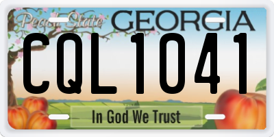 GA license plate CQL1041