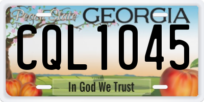 GA license plate CQL1045