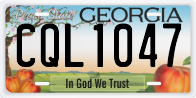 GA license plate CQL1047