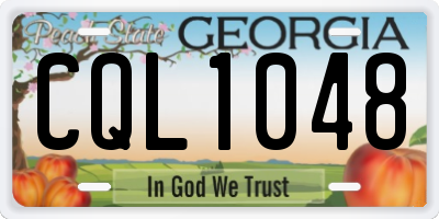 GA license plate CQL1048