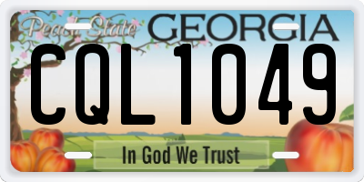 GA license plate CQL1049