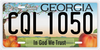 GA license plate CQL1050