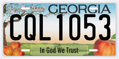 GA license plate CQL1053