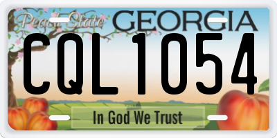 GA license plate CQL1054