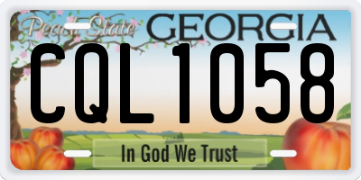 GA license plate CQL1058