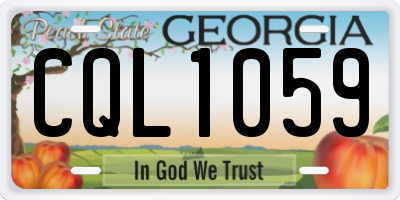 GA license plate CQL1059