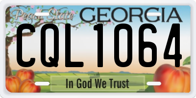 GA license plate CQL1064