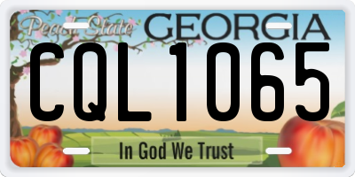 GA license plate CQL1065