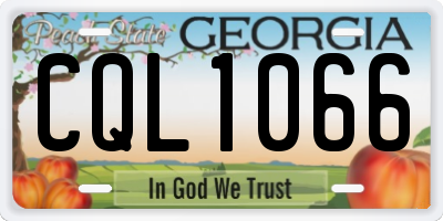 GA license plate CQL1066