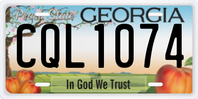 GA license plate CQL1074