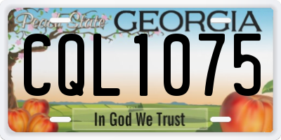 GA license plate CQL1075
