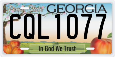 GA license plate CQL1077