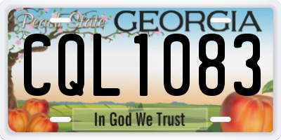 GA license plate CQL1083